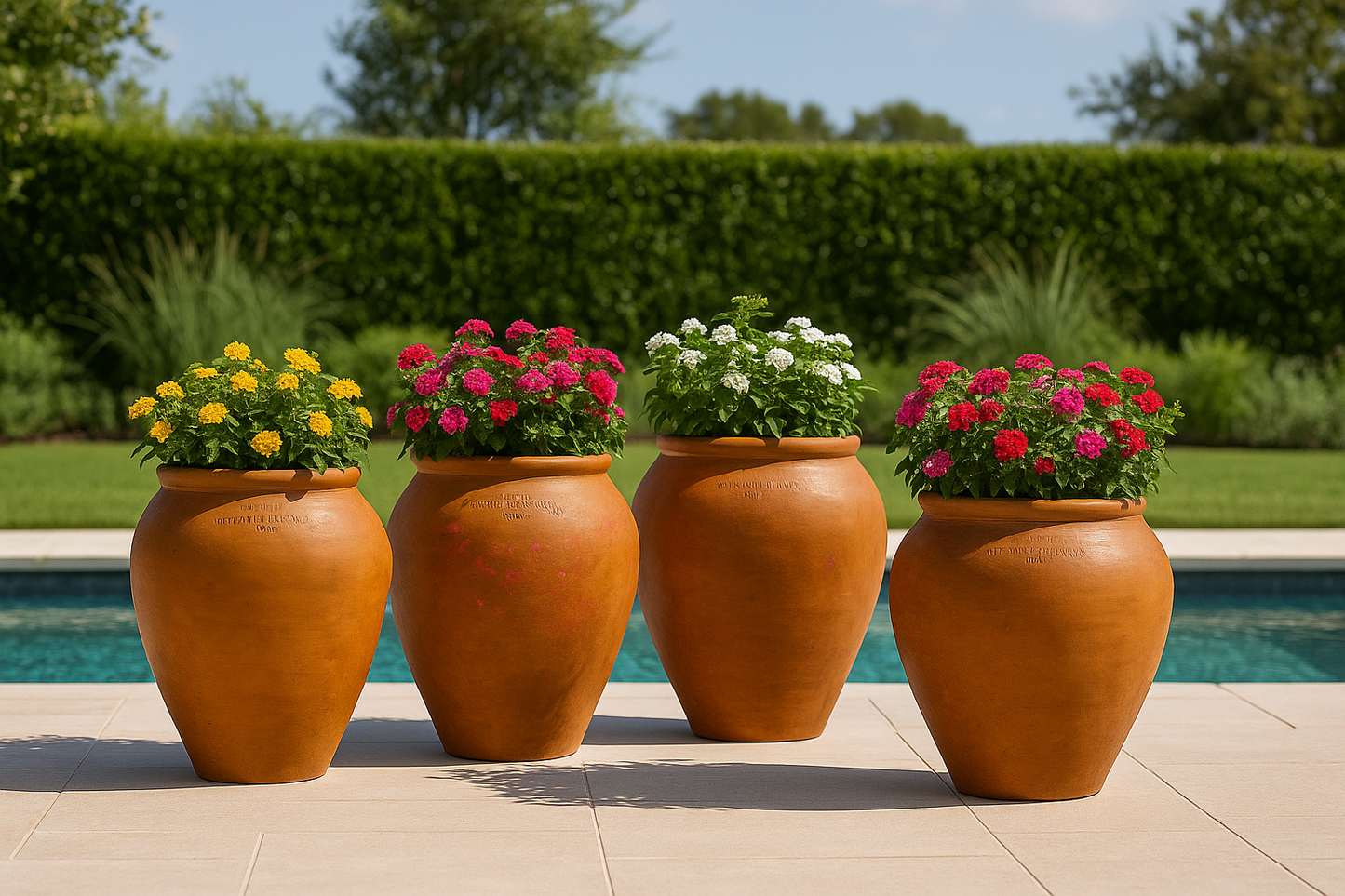 Castello Planter in Marbled Clay – 3 Sizes